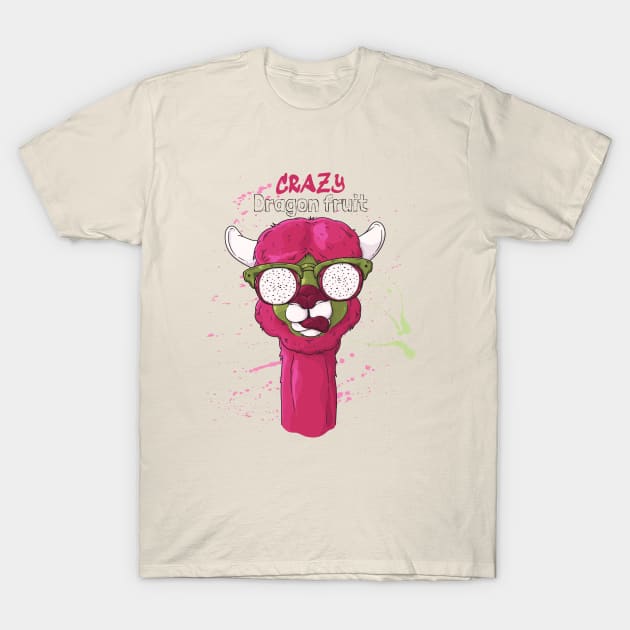 lama crazy dragon fruit T-Shirt by Mako Design 